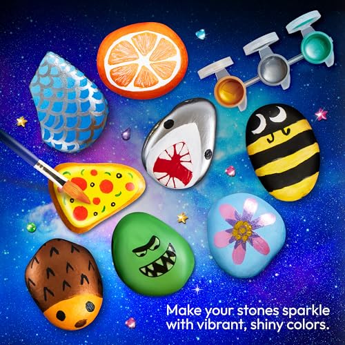 Rock Painting Kit- Glow in The Dark Rock Kit, Arts and Crafts for Kids Ages 6-12, Art Supplies Toy, Kids Craft Paint Kits, Arts & Crafts for Boys Girls Birthday Party Gift Toy - style: Glow in the Dark
