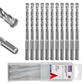 SALI SDS Plus Rotary Hammer Drill Bit Set,5/16" x 6", 10-Pack, Carbide-Tipped Masonry Bits for Concrete, Brick & Stone with Storage Case - size: 5/16"*6"