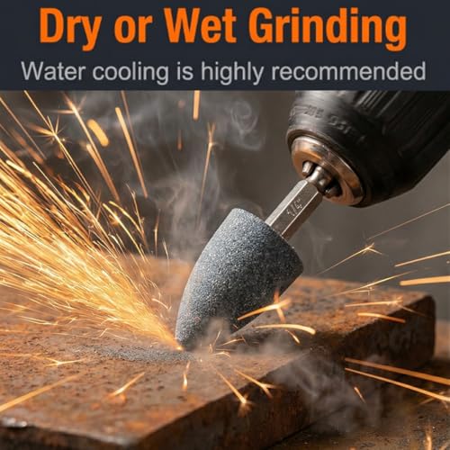 10 Pcs 1/4" Hex Shank Drill Grinding Stone Set