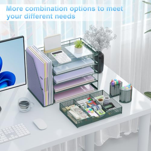 gianotter 5-Tier Desk Organizer with Drawers and File Holders - color: Green, size: 5T