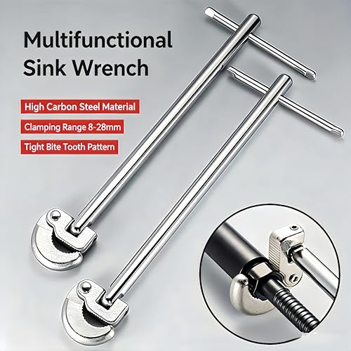 11 Inch Adjustable Basin Wrench, Chrome