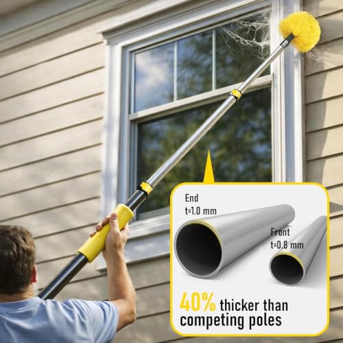 4.7-12FT Telescopic Extension Pole,Heavy-Duty Multi-Purpose Extendable Pole - size: 12 Feet