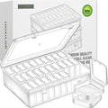 Bead Organizer Box, 90pcs Small Clear Plastic Storage Containers, Craft Storage Box Features Hinged Lid and Labels, Mini Boxes for Bracelets, Jewelry, Diamonds, Clay Beads, Screws, Seeds, Small Parts - size: 3 Pack 90 Pcs