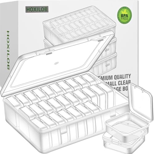 Bead Organizer Box, 90pcs Small Clear Plastic Storage Containers, Craft Storage Box Features Hinged Lid and Labels, Mini Boxes for Bracelets, Jewelry, Diamonds, Clay Beads, Screws, Seeds, Small Parts - size: 3 Pack 90 Pcs