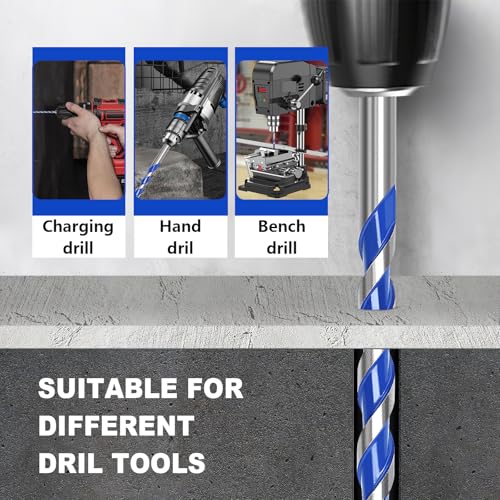 5 Pack 1/2 inch Masonry Drill Bit Set,Concrete Drill Bit Set - style: 1/2"（5 Pcs）