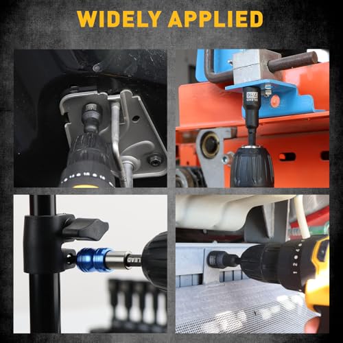 22-Piece Magnetic Nut Driver Set, Metric & SAE (5-13mm & 1/4"-9/16"), 65mm Long, 1/4" Hex Shank Drill Socket Set, Wing Nut-Driver Bit, Quick-change Extension, Magnetic Aluminum Storage Rail - style: Hex with Storage Rail