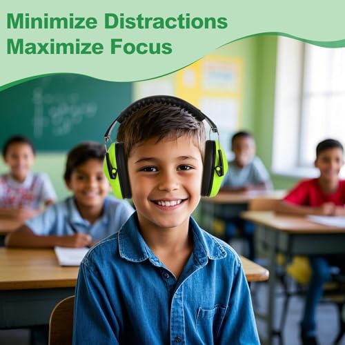 Floriogra Noise Cancelling Headphones for Kids/Toddler 28dB SNR Ear Muffs - color: Green