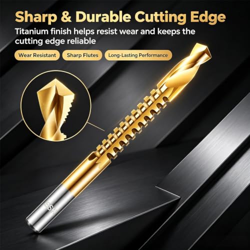 6PC Twist Drill Bit Set, 3-8Mm Titanium High-Speed Steel Drill Set for Machinists for Drilling Screwing Boring Carving Cutting Polishing Durable Plunge Drill Bits
