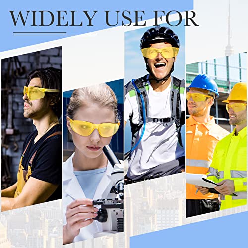 12 Pack Safety Glasses Bulk for Men Women, Tinted Safety Glasses, Amber - color: Amber