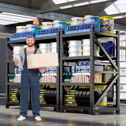 Heavy Duty Metal Shelving Units, Garage Shelves & Storage System - size: 48"W x 24"D x 69"H
