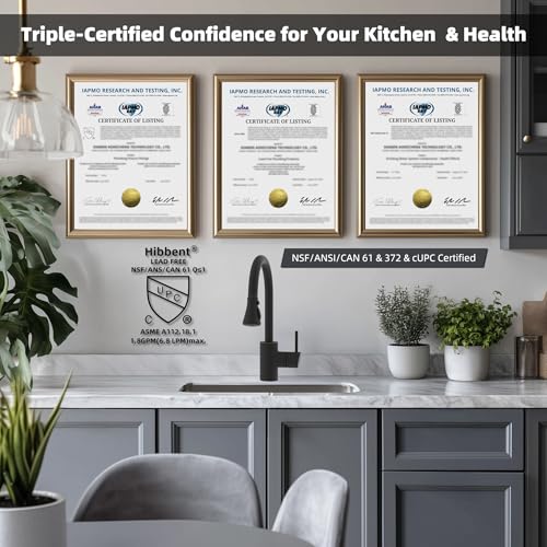 Hibbent NSF/ANSI/CAN 61 & 372 Certified Pull Down Kitchen Faucet Head - color: Oil Rubbed Bronze, style: 1.8 Gallon Per Minute