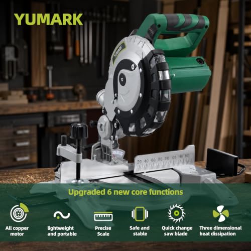 Miter Saw 8-1/4-Inch Compound Miter Saw Single Bevel Table Saw 5000RPM Corded Power Wood Circular Saw Lightweight Chop Saw