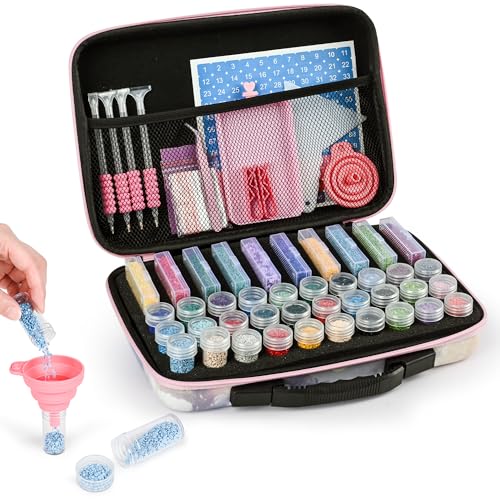 MERATIA Diamond Painting Storage Case Organizer, 40 Slots with Accessories - color: Starlit Mist-40 Slots