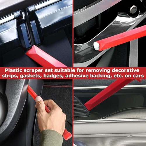 4 Pcs Plastic Chisel Scraper,Auto Paint Scraper Remover Tool Kit