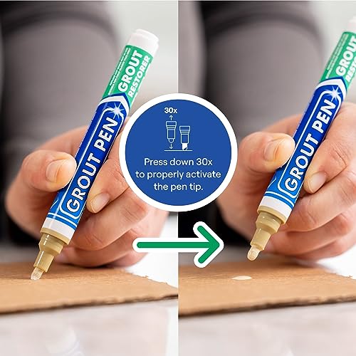 Grout Pen Beige Tile Grout Paint Marker - Narrow 5mm Tip (7mL) - 3 Pack - style: Beige