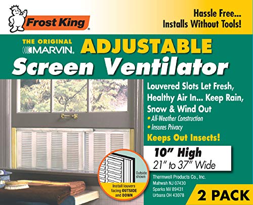 Frost King 2AWS1207 WB Marvin Adjustable Window Screen, 10in High x Fits 21-37in Wide (2 Pack) - style: 10" High x Fits 21-37" Wide (2 Pack)
