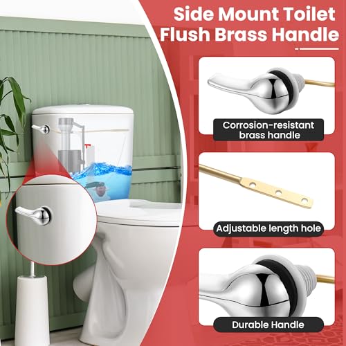Saillong Universal Toilet Flusher Replacement Kit, Fill Valve, 2-Inch Flapper, Side Mount Handle Lever, Water-Saving, Adjustable Toilet Repair Kit Inside Tank, Easy to Install(1 Set,Black, Red) - color: Black, Red
