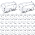 Macarrie 50 Pcs Anti-Fog Protective Safety Goggles Soft Lightweight Adjustable Splash for Nurse Medical Chemistry Worker - color: White