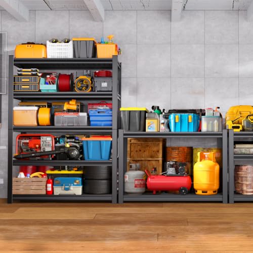 Garage Shelving-5 Tier Storage Shelves, Adjustable Heavy Duty Metal Shelving Unit and Storage Large Wire Rack, Utility Steel Shelf for Warehouse Industrial Pantry Basement -78"x46"x20", Black - size: Wire/46"Wx20"Dx78"H