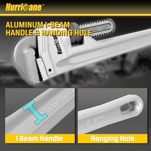 HURRICANE Aluminum Pipe Wrench, 24 Inch - size: 24 Inch