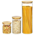 Vtopmart 74oz/27oz/20oz Glass Food Jars with Airtight Bamboo Lids, 3 Pack - size: 3 Pack (74oz/27oz/20oz)