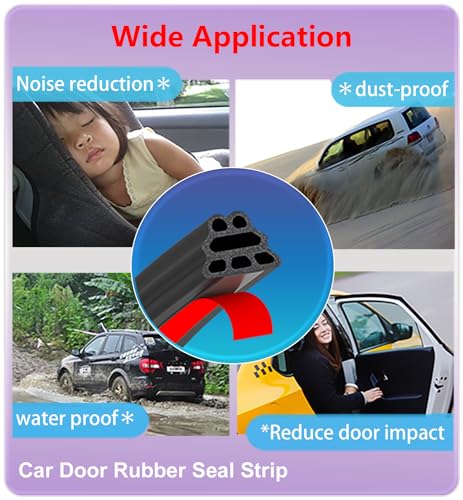 Car Door Seal Strip 3-Layer Pyramid Self Adhesive Rubber 32.8 Ft - size: Pyramid 32.8Ft