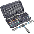 42 in 1 Magnetic Screwdriver Set, Portable Multi Bit Compact Ratchet Precision Screwdriver Set Mini Repair Tool Kit for Diy, Laptop Computer, Bicycles, Furniture, Eyeglass and More (Grey) - color: Grey