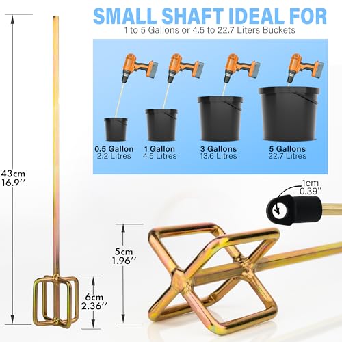 Paint Mixer for Drill, 1-5 Gallon Bucket, Paint Stirrer for Drill | Zinc Plated, Rust-Free & Easy to Clean, Fits All Standard Drills - For Mixing Paint, Resin, Epoxy & Concrete (Medium Head) - size: 5 Gallon (Medium Head)