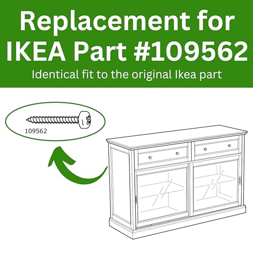 Spare Hardware Parts Replacement for IKEA Furniture Screw Chipboard Flat TRX Screw - Part #109562 | Chipboard Screw M4.0-1.8×25 Full Thread with PZD2 Recess| Pack of 20 - size: 109562