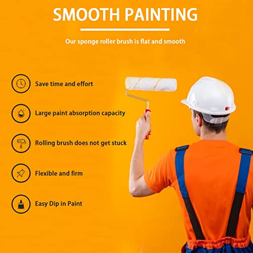 10 Pcs 6 inch Paint Roller Cover with 2 Frame Set - size: 6", 10pieces