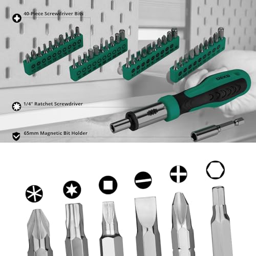 DEKOPRO Tool Set: 228 Piece Home Tool Kit, Household Basic Repair Tool Set Comes with Storage ToolBox, Socket Wrench Set for Car, Hand Tool Box Set for Home - Green - color: Green