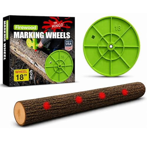 THE MINGO Marker Firewood Marking Wheel -Chainsaw Firewood Measuring Tool Marking - Measuring Marker - Mingo Marker Firewood Cutting Tools - Firewood Logging Tools - USA Made (18" Marking Wheel) - size: 18" Marking Wheel