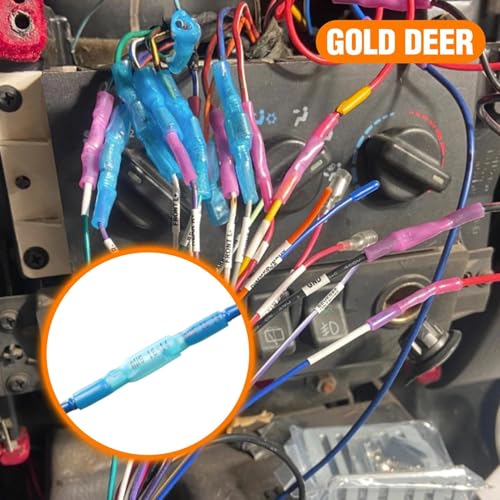 110Pcs Heat Shrink Bullet Wire Connectors Kit with Crimping Tool 22-10AWG Waterproof Bullet Connectors Heat Shrink Female&Male Connector for Automotive Boat Stereo Industrial Equipment
