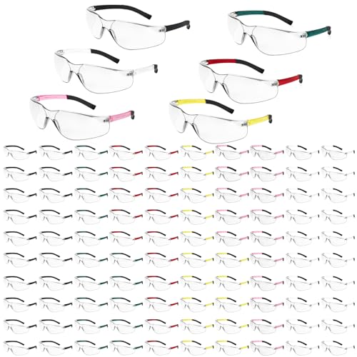 Salfboy Clear Safety Glasses Bulk，ANSI Z87.1 Scratch Resistant Eyewear - color: Colorful