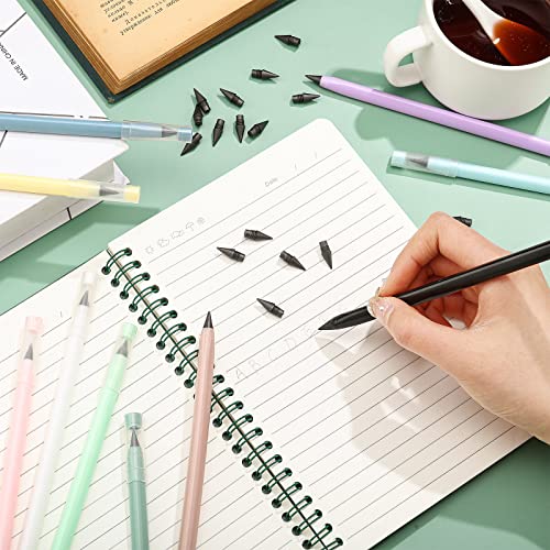 Fuutreo 30 Sets Back to School Inkless Pencil with Eraser Infinite Everlasting Pencil with 30 Replaceable Nibs for Teacher Sketch Drawing Writing Forever Eternal Reusable No Need Sharpened 10 Colors