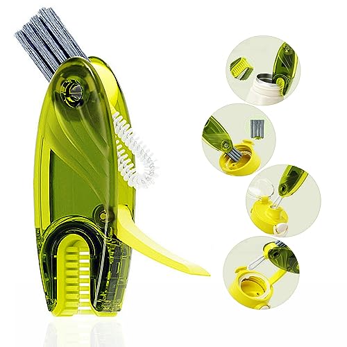 4 in 1 Cup Lid Cleaning Brush Set Multifunctional Bottle Brush Cleaner Tiny Bottle Cup Lid Brush Straw Cleaner Tools Mini Silicone Bottle Cup-Holder Cleaner with Hook Remover 1pc Bright Green - style: 1pc Bright Green 4in1