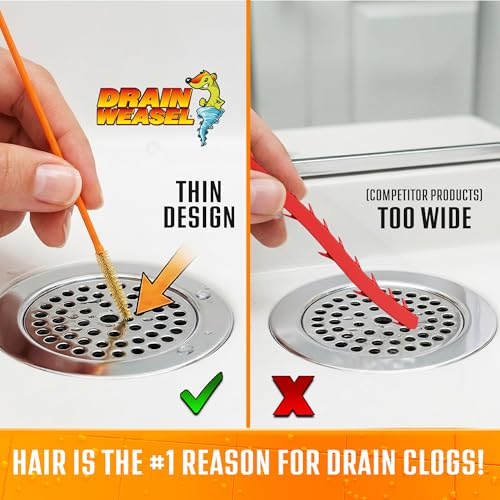 FlexiSnake Drain Weasel Refill for Sink Snake Hair Clog Remover, 5 Pack