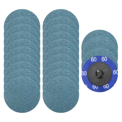 25 Pcs 2" 60 Grit Quick Change Surface Conditioning Discs | Aluminum Oxide Die Grinder Sanding Disc for Surface Prep Deburr Polish Rust Paint Removal, Blue - size: 2" (60 Grit)