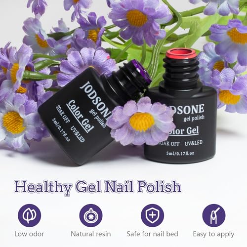 JODSONE 20 Colors Gel Nail Polish Kit with U V Light Base Top Matte Coat High Shine Vibrant Nail Gel Equipped with Manicure Tools - color: KIT-15
