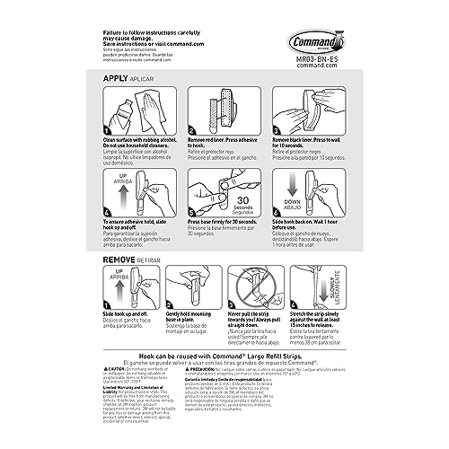 Command Modern Reflections Large Hook, 1 Hook, 2 Strips - color: Brushed Nickel, size: Large