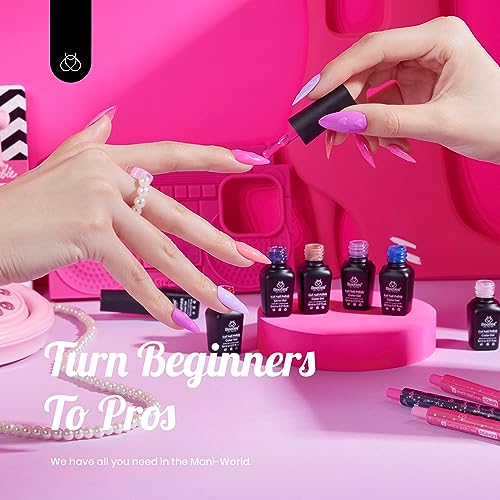 Beetles Pink Gel Nail Polish, Red Purple Nude Blue Glitter 20 Colors Gel Polish Set Romance Rebellion with Base & Top Coat, Soak off Uv LED Cured Nail Art Design Salon Home Gift for Women - color: 20 Colors Romance Rebellion