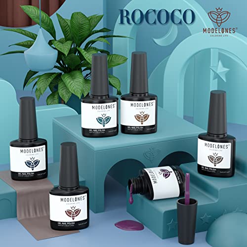 modelones Fall Gel Nail Polish Set, 6 Dark Colors Brown Wine Purple Blue - color: A A A1 Dark Colors