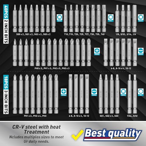 Amartisan 258-Piece Ultimate Screwdriver Bit Set,Chrome Vanadium Steel Driver Bit Set, Security bit set, Includes Bits Holder, Nut Driver, etc (Blue) - style: 258-Piece Ultimate Bit Set (Blue)