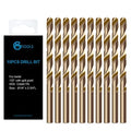 GMTOOLS 1/4 inch Cobalt Drill Bits, M35 HSS, 135 Degree Tip, Jobber Length Twist Drill Bit Set for Hard Metal, Stainless Steel, Cast Iron, Wood and Plastic, with Storage Case, Pack of 10 - style: M35-1/4-10pcs