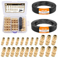 CheeMuii 23 Pcs Brass DOT Air Line Fittings with 1/4" & 3/8" DOT Air Hoses - size: 2ROLL-25PCS