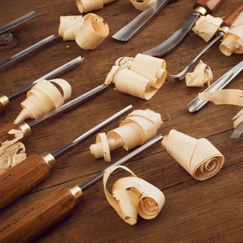 12-Piece Wood Carving Chisel Tools Set, Sharp CR-V Steel Blades - size: 12PCS Carving Chisel