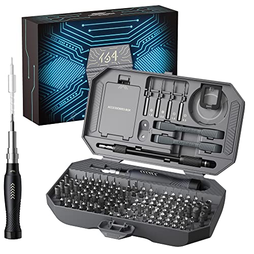 JAKEMY Professional Screwdriver Set for Electronics Repair, Computer Screwdriver Kit with 126 Magnetic Precision Bit Set and Opening Tool Kit for Laptop, MacBook, iPhone, Tablet, Watch, Modding, DIY - color: Jm164 - 164 in 1