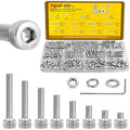 490PCS M4 Socket Screws Assortment Kit, M4x6/8/10/12/16/20/25/30 mm - size: SS M4 490pcs