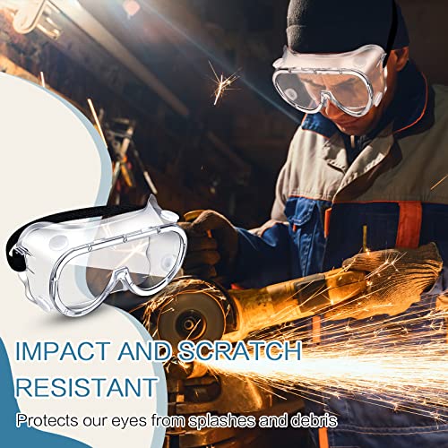 Macarrie 50 Pcs Anti-Fog Protective Safety Goggles Soft Lightweight Adjustable Splash for Nurse Medical Chemistry Worker - color: Black