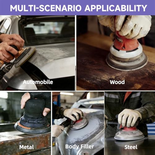 45Pcs 6 Inch Sanding Discs 60 Grit, Hook and Loop Orbital Sandpaper - style: 60Grit-45Pcs